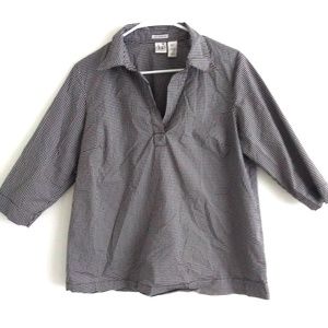 checkered maternity blouse